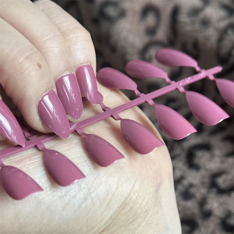 Private Label Fake Nails With Glue Ballerina Shape Short French Prefabricated Nail Tips