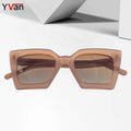 2022 Luxury Fashion Summer Women's Oversize Square Acetate Sunglasses Trending Rave Sun Glasses with Tac Lenses Champagne Frame