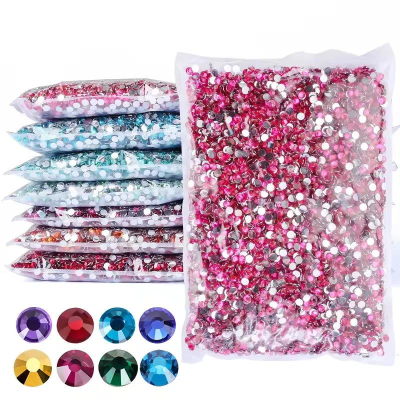 Wholesale 2-6mm Resin Non Hot Fix Loose Rhinestones Flat Back Plastic Crystals Strass Glitters Big Package Stones Bulk