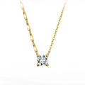 Fine Jewelry Necklaces S925 Sterling Silver Cubic Zirconia Clavicle Chain Round Cz Pendant Necklace