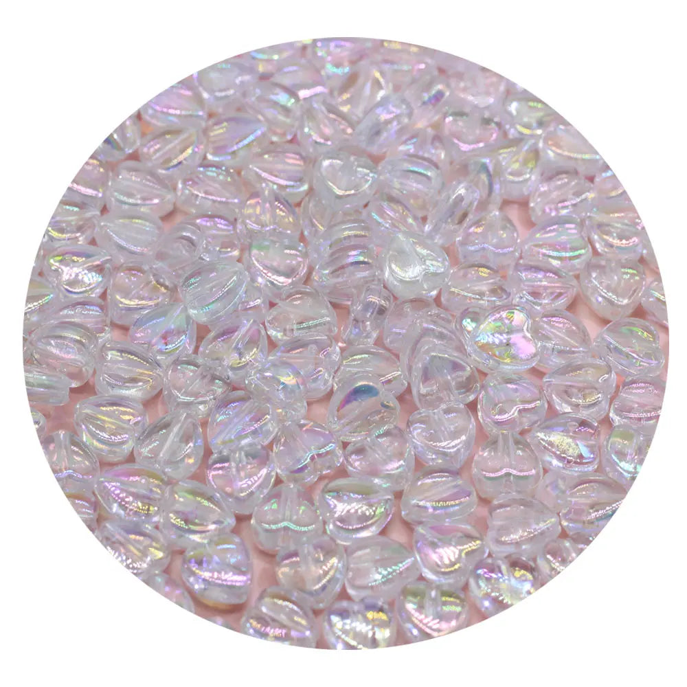 500g Transparent AB Heart Acrylic Beads Loose Spacer Beads for Jewelry Making Bracelet Necklace Diy Crafts Accessories
