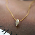 Gold Plated S925 Trendy Minimalist Design Angle of the Eye Pendent Necklace