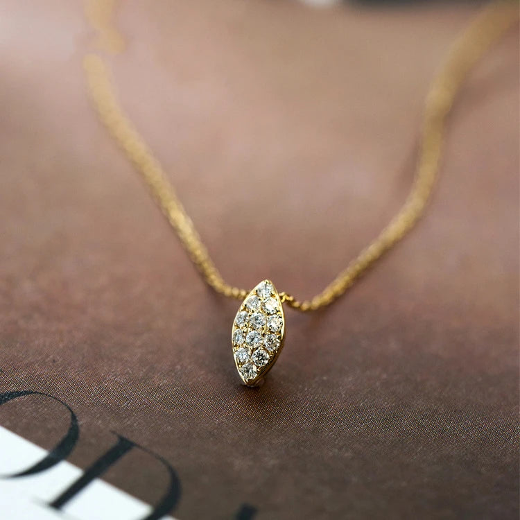 Gold Plated S925 Trendy Minimalist Design Angle of the Eye Pendent Necklace