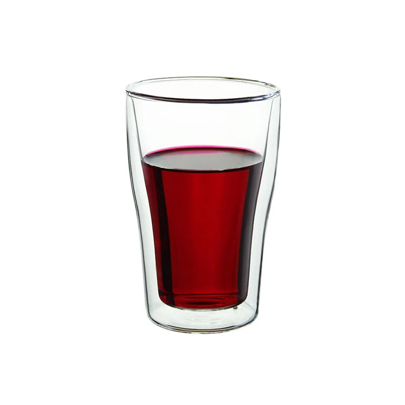Good Quality Clear Reusable Borosilicate Glass Thermal Double Wall Vacuum Insulated Coffee Cup 250ml/8oz Giveaways