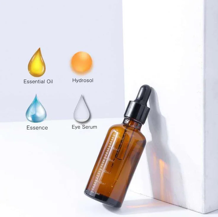 Cheap Price Graduated Essence Serum Bottle 30ml 50ml 100ml Empty Amber Brown Essential Oil Dropper Bottle