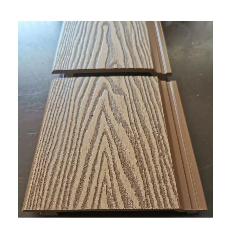 WPC Panel Waterproof Smooth Modern Outdoor Deep Wood Grain Wall Claddings 25mm Thick Hualong Brand 5-Year Warranty