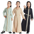 High Quality Modest Design Muslim Kids Abaya Dress Young Girl Plain Abayas Dubai Style C0028