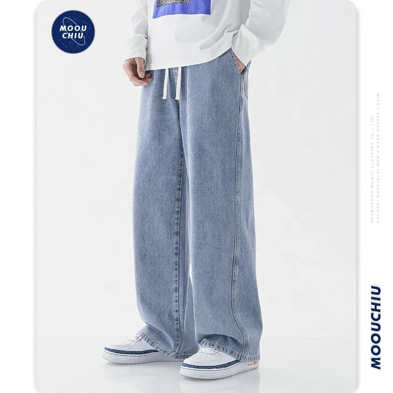Wholesale Streetwear Mens Denim Jeans Loose Fit Jeans Straight Baggy Jeans