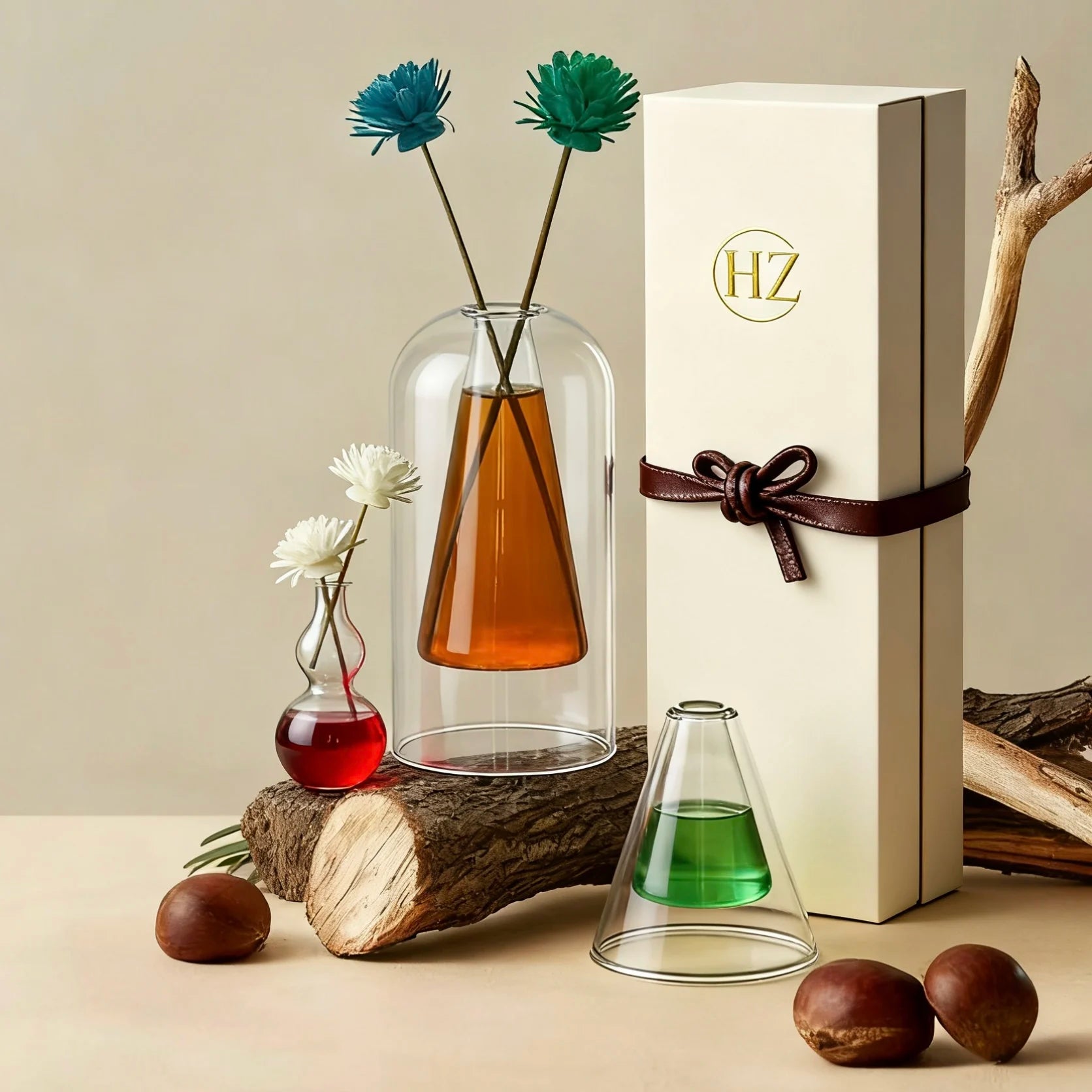 Home Working Simple Double Layer Clear Borosilicate Glass Perfume Reed 100ml 150ml Originality Glass Bottle for Oil Fragrance