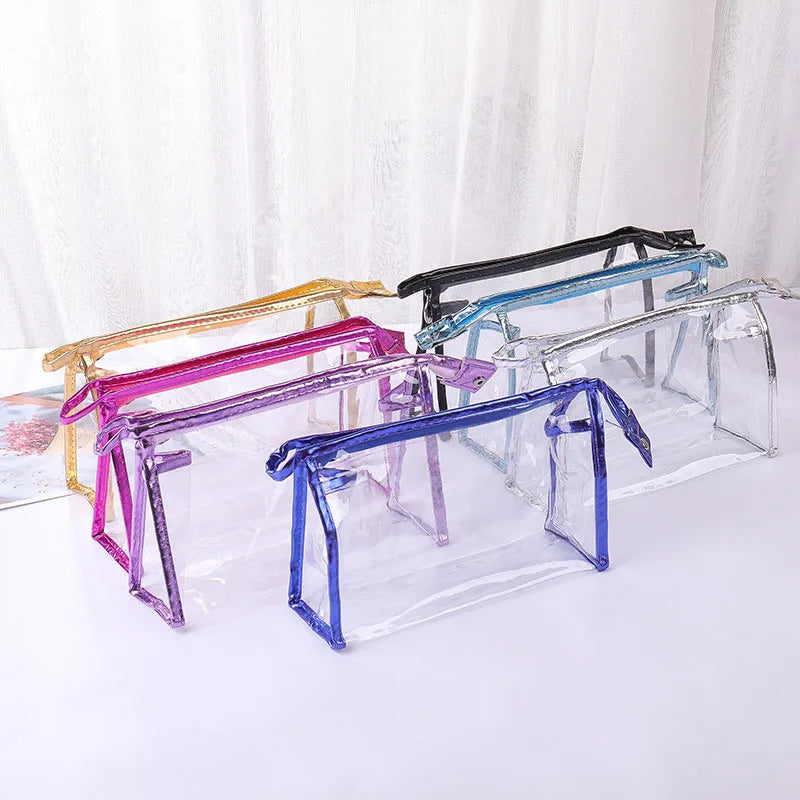 2025 Professional Travel Toilet Pouch Cosmetic Clear Organizer Makeup Bag Set with Nylon Zipper