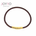 Minimalist Premium Chain Bracelet with Leather Strap Customized Logo Stainless Steel Buckle for Fashion Accessories