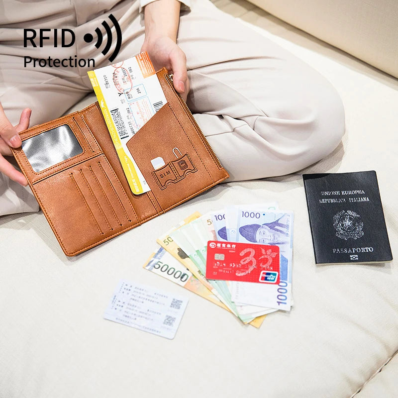MIYIN 2025 hot selling multifunctional travel card holder PU leather passport holder passport holders Rfid wallets