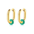 New Trendy Stainless Steel Earrings Charm Hoop Earrings Beaded Earrings 18K Gold Plated for Women Jewelry