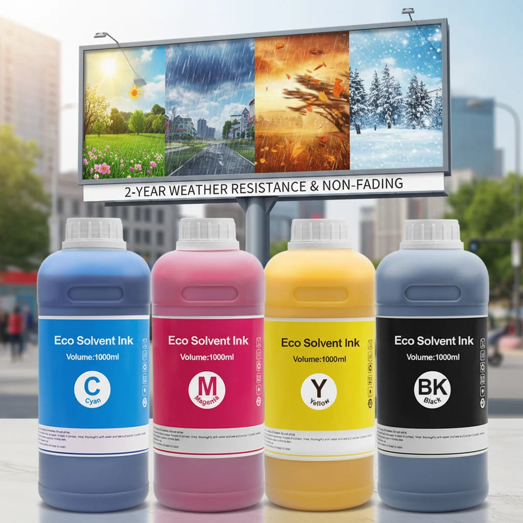 Universal 2 Year Vivid Color Waterproof Eco Solvent Ink for Epson I3200 I1600 4720 XP600 Printhead Plotter Machine