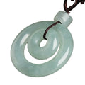 Wholesale Jadeite Natural Jade Peace Buckle Charms Jadeite Natural Crystal Round Jade Pendant Necklace Jewelry Necklace Pendant