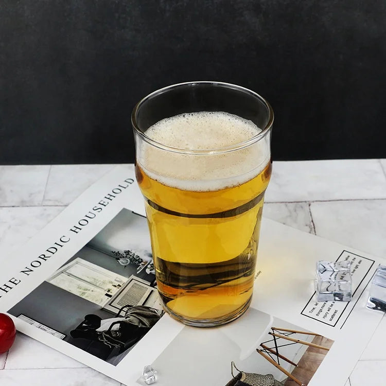 Wholesale Elegant Shaped Beer Glasses with Custom Logo Printed Clear Soda Beer Can Glass 20oz Beer Mugs Glass for Any Drinks