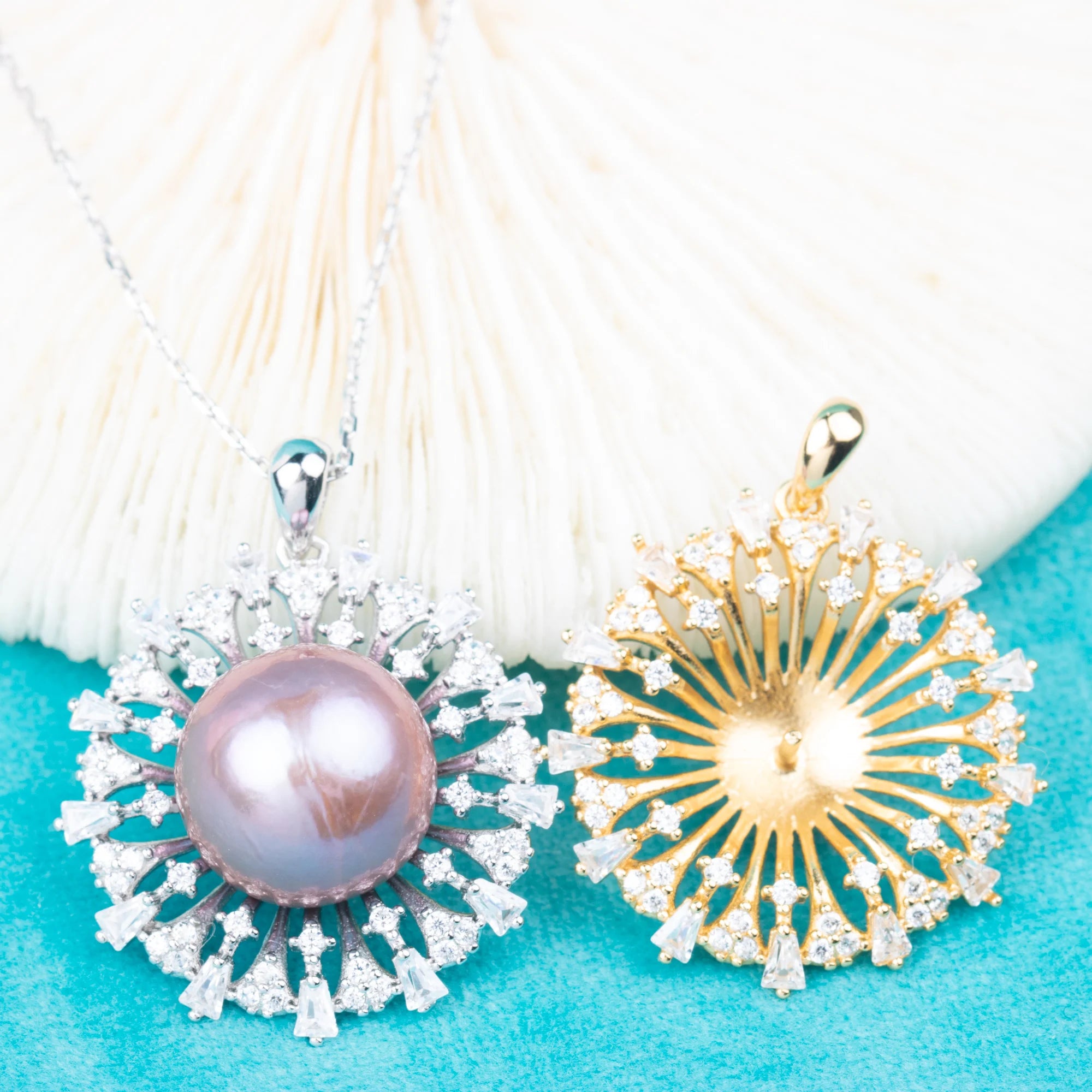 Pe01971 DIY 9-12mm Natural Freshwater Pearl Pendant Accessory 925 Sterling Silver Engagement Jewelry Necklace for Women