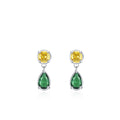 Cassic Geometric Round Earrings 925 Sterling Silver Yellow Green Zircon Earrings for Women'S Fine Jewelry Accessories