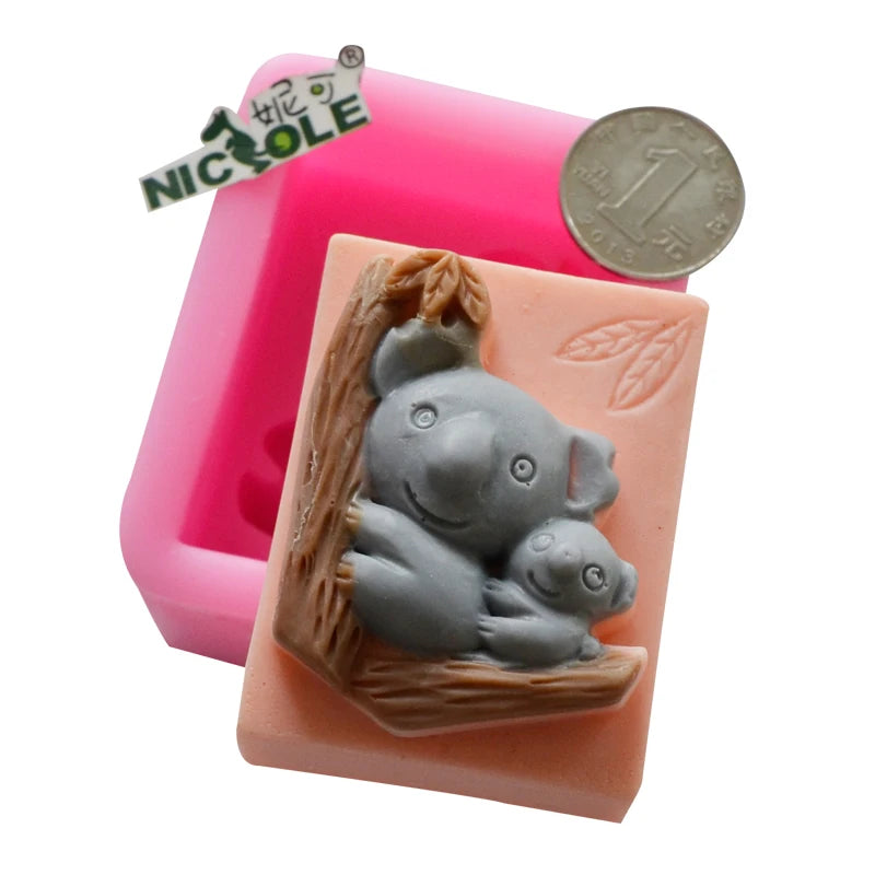 DIY Handmade Craft Animal Koala Shape Silicone Soap Mold for Soap Making