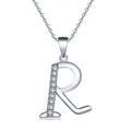 YH JEWELLERY Hot Sale 925 Sterling Silver 26 Letter A-Z Initial Pendant Necklace With Cz Diamond