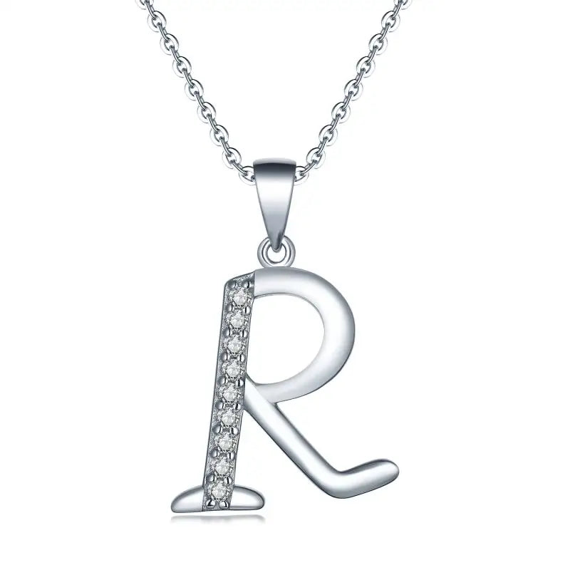 YH JEWELLERY Hot Sale 925 Sterling Silver 26 Letter A-Z Initial Pendant Necklace With Cz Diamond