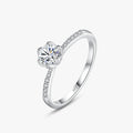 Ailmay Sparkling Round CZ Rings 925 Sterling Silver Classic Clear Zircon Finger Ring for Women Fine Jewelry Valentine's Day GIFT MegaBDM