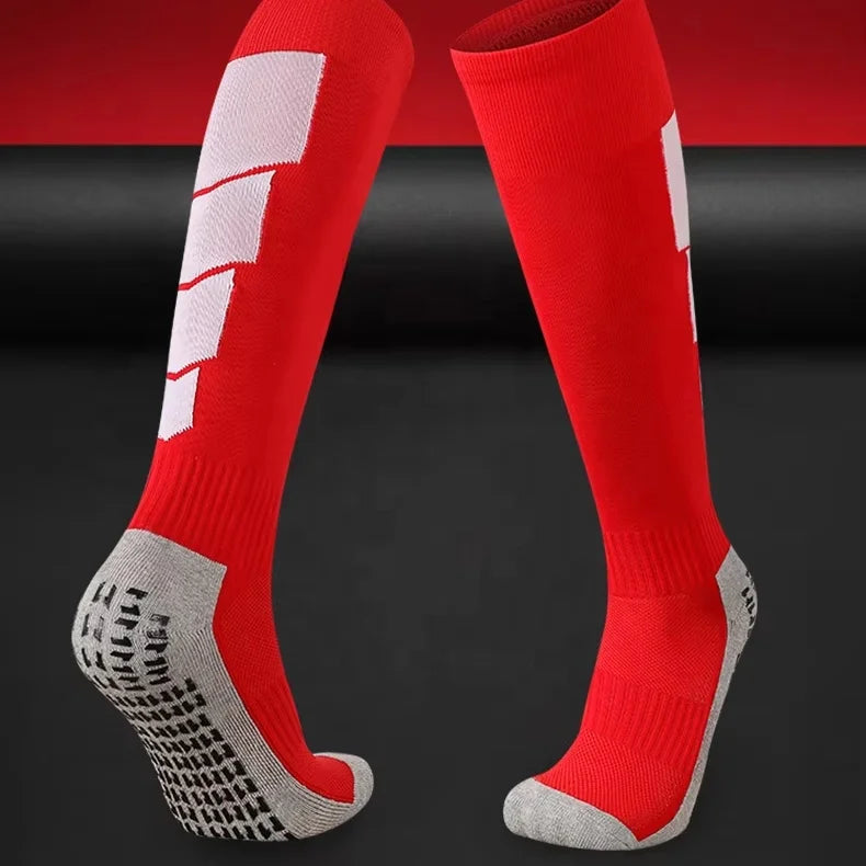 LINGTU Wholesale Knee High Non-Slip Football Grip Socks Over Knee Long Football Stockings Soccer Pro Socks Rutschfeste Socken