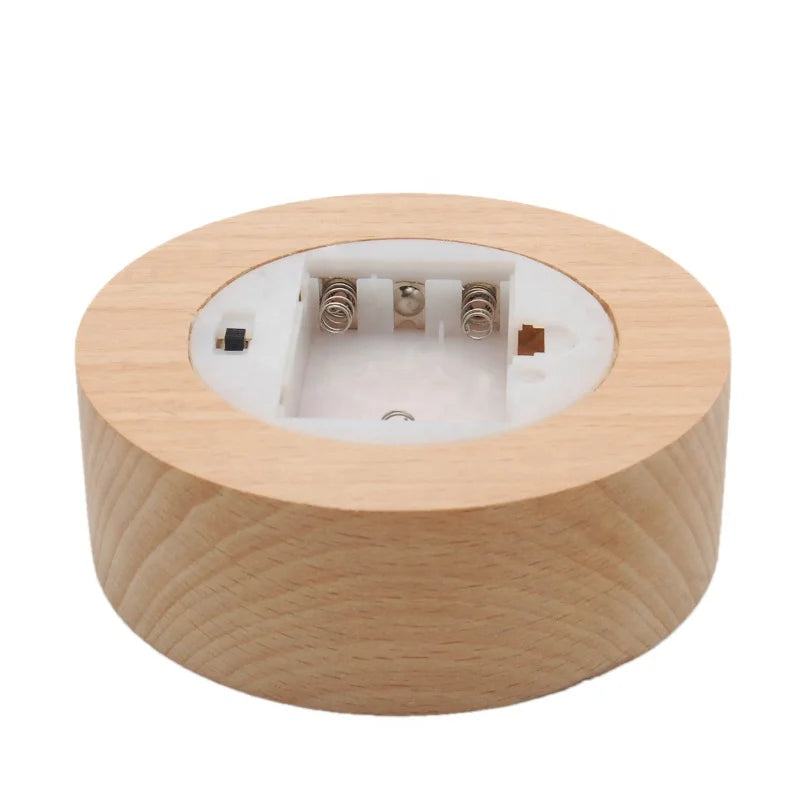 Modern LED 3D Moon Animal Night Light White Amethyst Wood Base Living Room Home Christmas Gift Unicorn Plug-In Battery