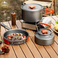 Hot Selling Portable Outdoor Pot and Outdoor Kettle and Frying Pan Camping Tableware Set