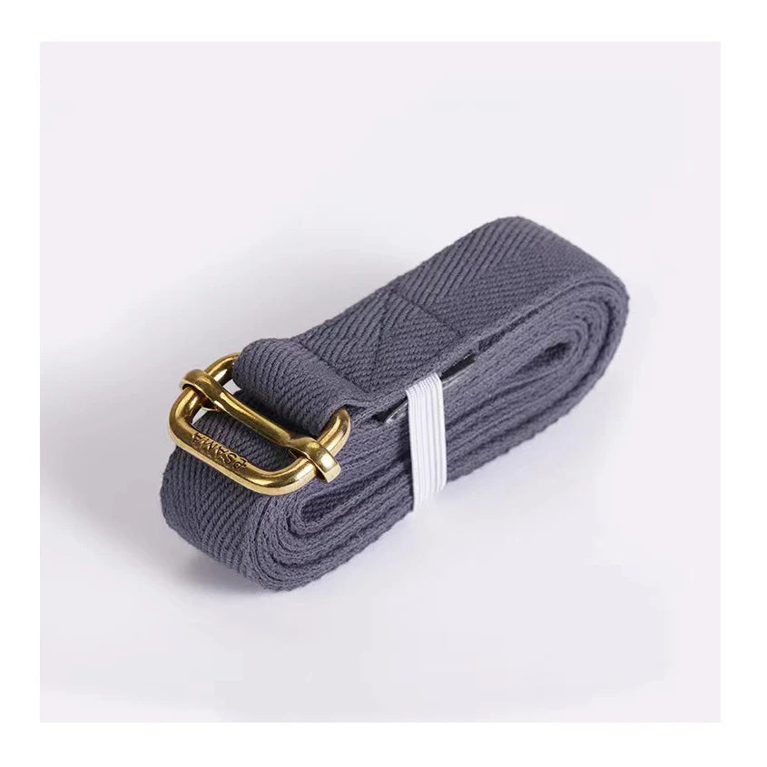 High Premium Natural Organic Hemp Cotton Green Yoga Stretch Straps with Belt 8 Feet Wholesale