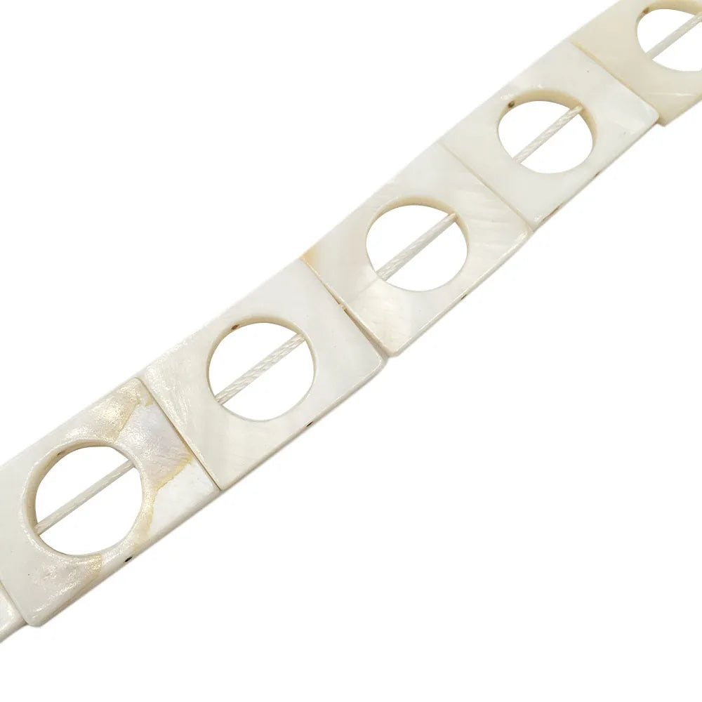 Wholesale Price 38 cm One Strand Rectangle Nature Shell Beads 25 X18 mm DIY Jewelry Findings for Making Jewelry