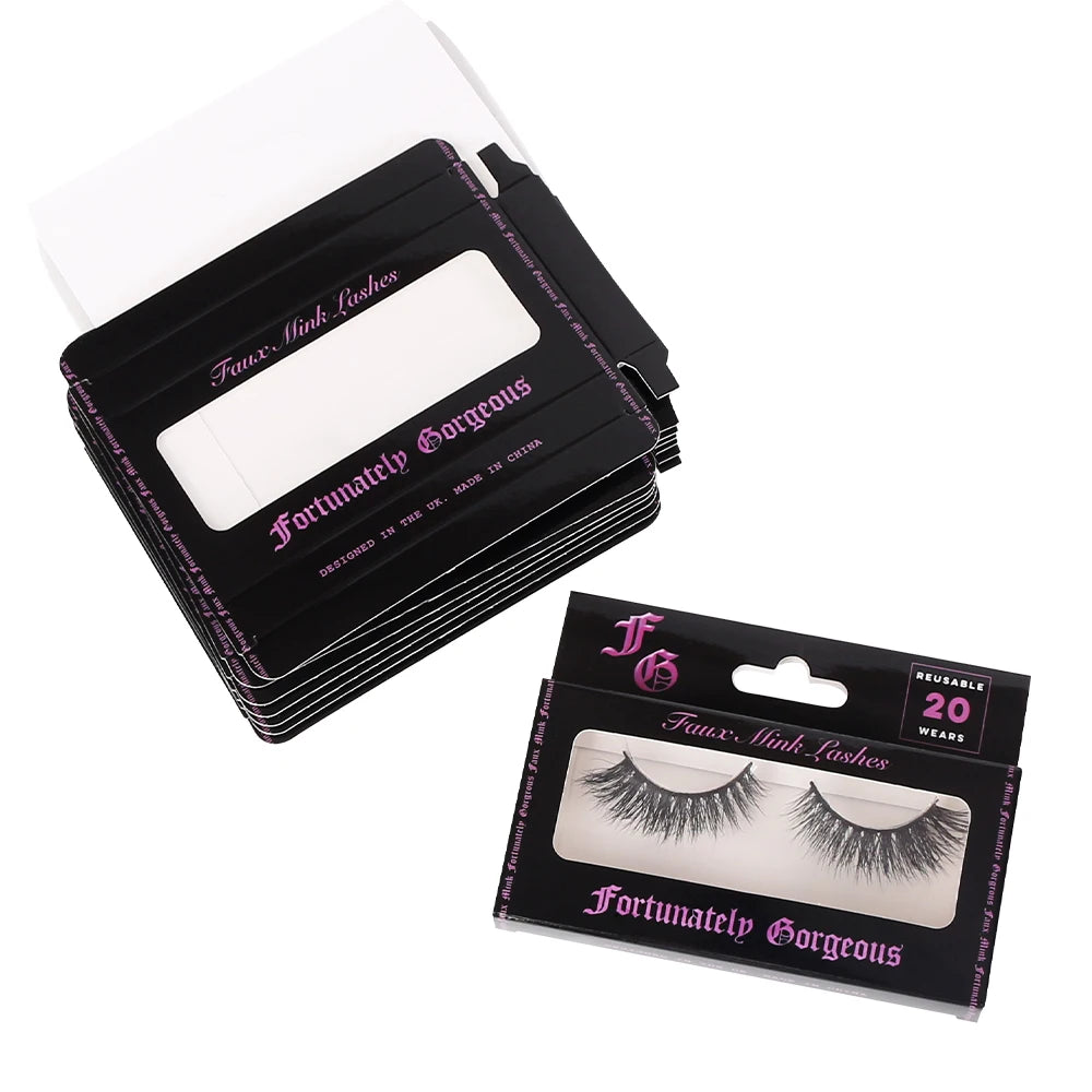 Eyelash Extension Packaging Cosmetic Personal Care Luxury White Telescope Box My Logo 3D Mink Custom Embossing Glossy Lamination