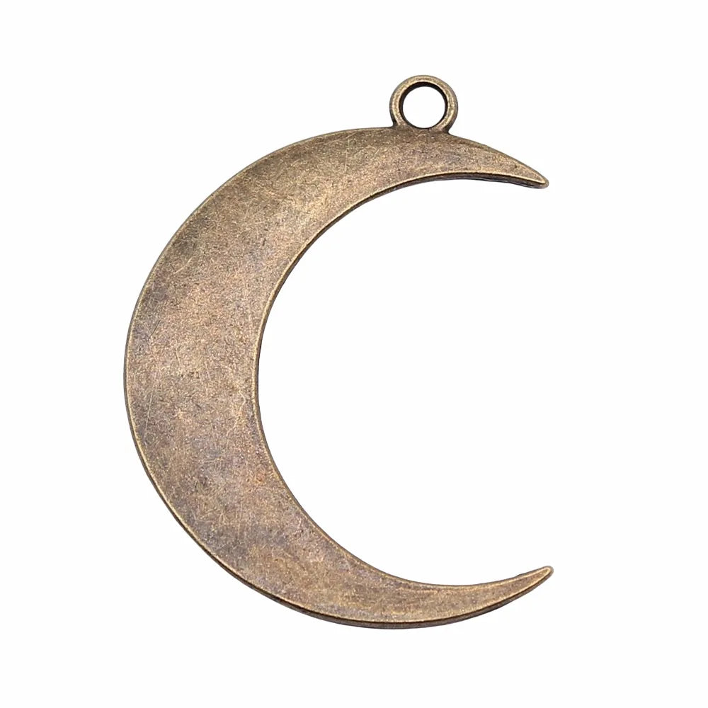 AA016465 Big Moon Charms Antique Silver Fashion Jewelry Accessories Charms Pendant 42x43mm
