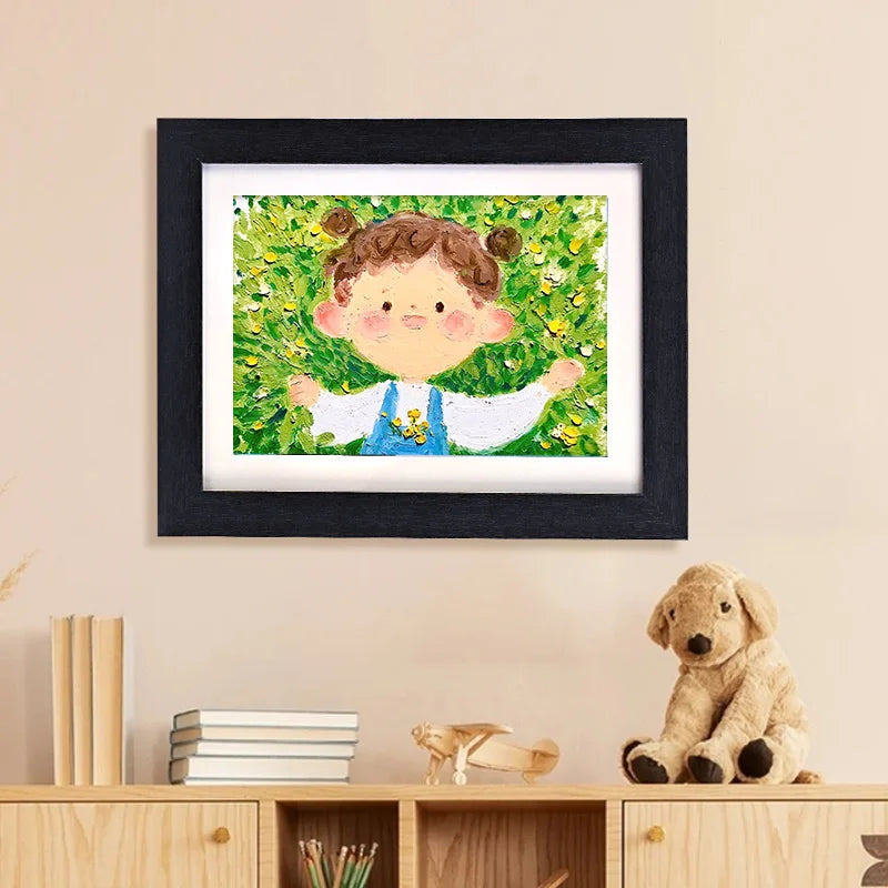 Magnetic Flip Photo Frame for Kids Home Decoration Iron Material Replaceable Children's Art Poster Picture Drawing Display