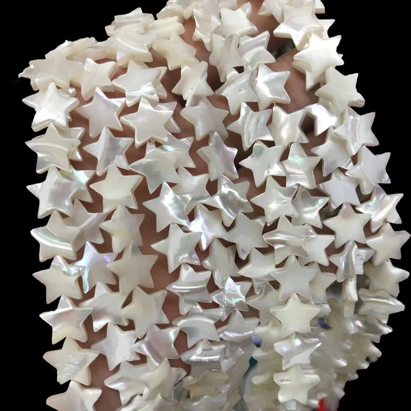 12mm White Mother of Pearl Shells Star Pentagram Shape Shell Beads for Jewelry Making