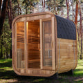 American Warehouse Spot High-end Outdoor Red Cedar Wood Square  Barrel Sauna Room with Sauna Stove and Accessories