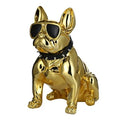 Ready Ship 40cm Sunglass French Bulldog Statue Resin Art Sculpture Crafts Nordic Home Decor Electroplated Gold Handmade