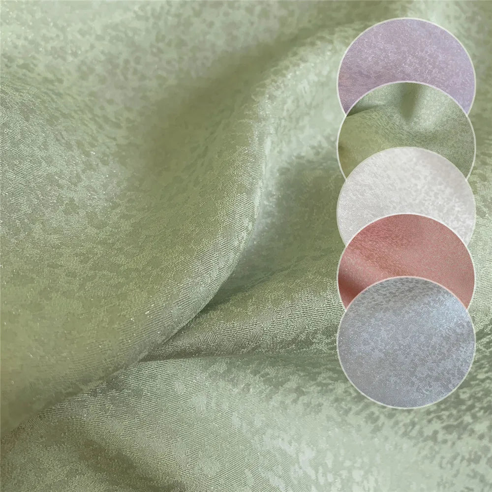 Environmental Elegant Amazing Silk Jacquard Fabric Metallic Shiny Solid Color Regular for Lady Dress Clothes Shirt