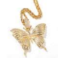 Fashion Hip Hop Jewelry Full Diamond Crystal Butterfly Necklace