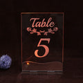 Led Acrylic Table Number Card with Stand for Wedding Party