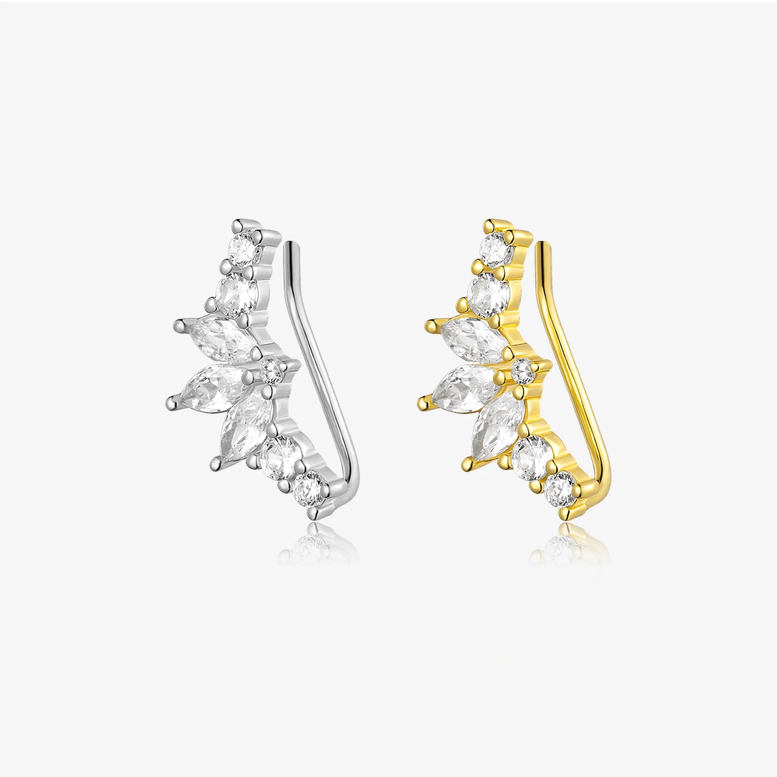 FUAMAY Marquise Cut 925 Sterling Silver Simple Drop Earrings Marquise Zircon Crown Earrings