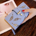 New Fashion Hollow Leaf Zipper Buckle Wallet for Women Yiwu Leather Women Hand Bag Picture Color Bold Fashion Handbags