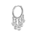 Ethnic Style Design S925 Sterling Silver Earrings Rolled Grass Ear Buckle Women's Tassel Pearl Relief Silver Single Earrings