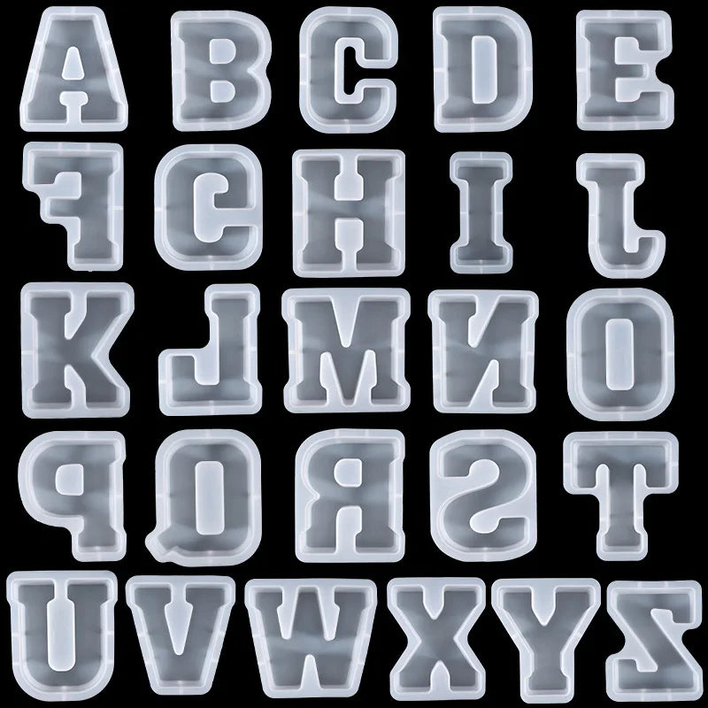 7-Inch a to Z Letter Decoration Molds for Birthday Party Large Alphabet Candle Molds Thick  Big Letter Silicone Molds for Resin