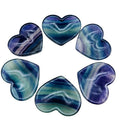 Rainbow Fluorite Bowl Carved Healing Gemstone Carving Crafts Hearts Shape Crystal Bowls for Decoration