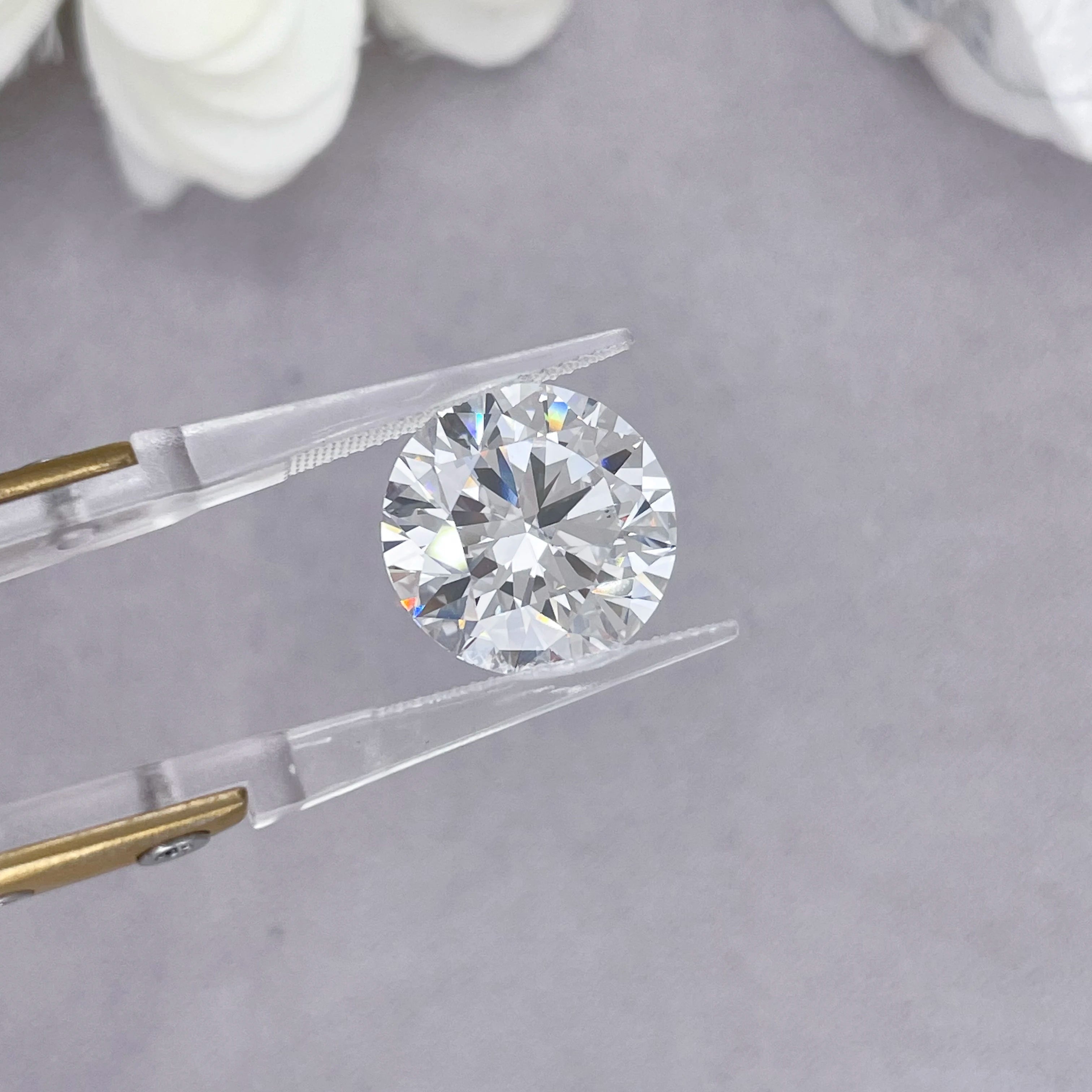 1ct HPHT CVD Round Brilliant Cut DEF VVS- VS Lab-Grown Diamonds  Hearts and Arrows Lab Diamond for Jewelry