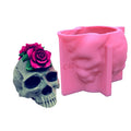 YS DIY Rose Skull Flower Pot Vase Plant Mould Arrangement Container Succulent Pot Garden Office Ornaments Plaster Candle Tools