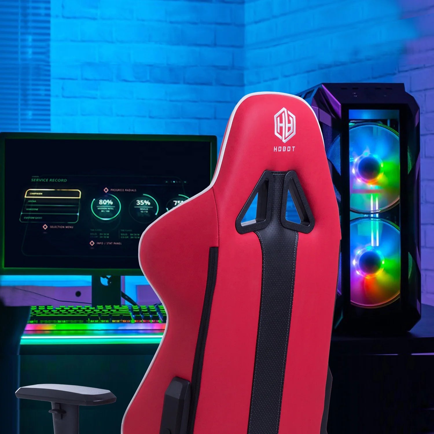 Hobot Adjustable Back Ergonomic Swivel Gaming Chair Comfortable Executive Gamer Recliner in Synthetic Leather