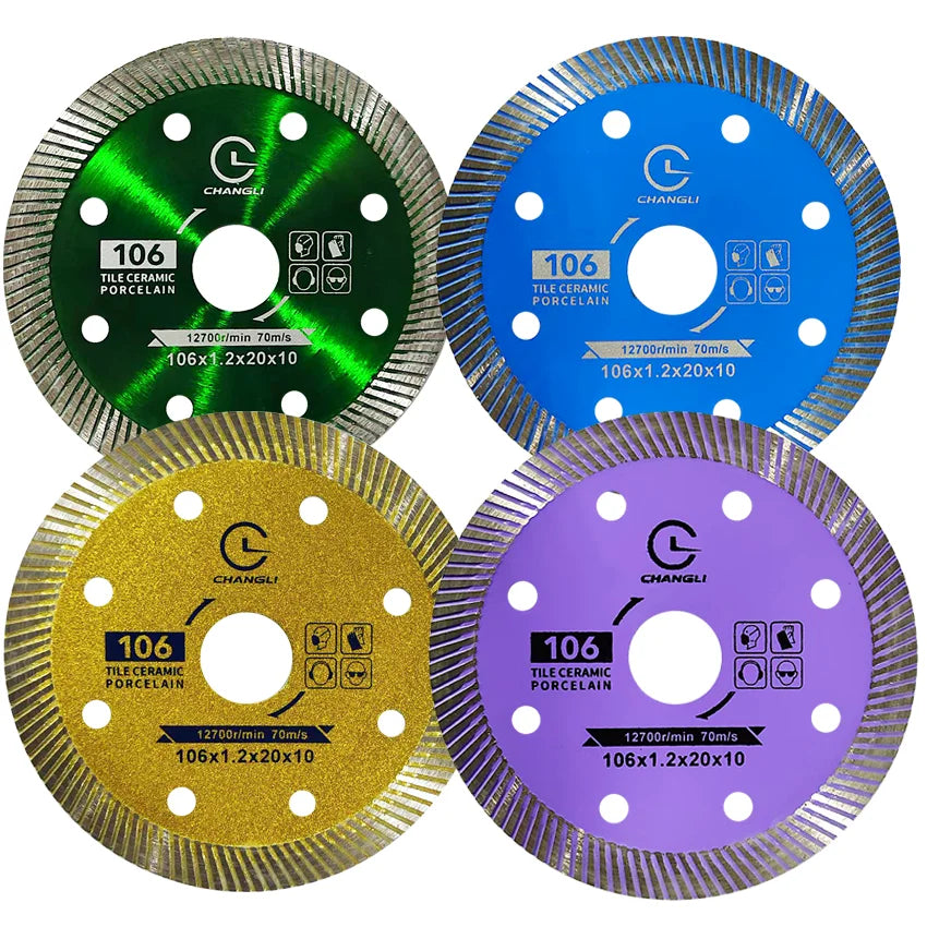 Wholesale 4 Types Diamond Cutting Blade 4inch Super Thin Ceramic Diamond Turbo Saw Blades for Wet/Dry Cutting Tile Porcelain