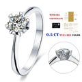 Abiding Solitaire 18K Solid 925 Silver 0.5Ct Moissanite Ring Wedding Engagement Latest Design Diamond Ring Luxury Trendy Jewelry